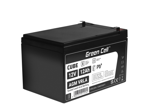 Green Cell® Batteria AGM 12V 12Ah accumulatore sigillata giocattoli per bambini Installazioni di allarme