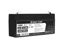 Green Cell® Batteria AGM 6V 3.2Ah accumulatore sigillata giocattoli per bambini Installazioni di allarme