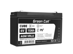 Green Cell® Batteria AGM 6V 10Ah accumulatore sigillata giocattoli per bambini Installazioni di allarme