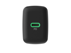 Greencell PowerSource Solo30 Caricatore USB C Nera Caricabatterie 30W Power Delivery