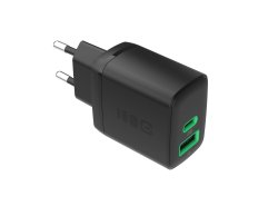 Greencell PowerSource Duo30 Caricatore USB/USB-C Nera Caricabatterie 30W Power Delivery