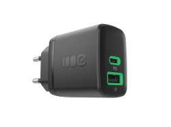 Greencell PowerSource Duo30 Caricatore USB/USB-C Nera Caricabatterie 30W Power Delivery
