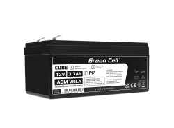 Green Cell® Batteria AGM 12V 3.3Ah accumulatore sigillata giocattoli per bambini Installazioni di allarme