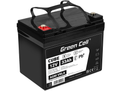 Green Cell® Batteria AGM 12V 33Ah accumulatore sigillata falciatrice Scooter Peschereccio Trattorino