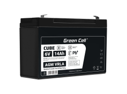 Green Cell® Batteria AGM 6V 14Ah accumulatore sigillata giocattoli per bambini Installazioni di allarme