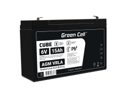 Green Cell® Batteria AGM 6V 15Ah accumulatore sigillata giocattoli per bambini Installazioni di allarme