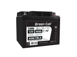 Green Cell CUBE AGM IP54 Batteria 12V 40Ah accumulatore sigillata falciatrice Scooter Peschereccio Trattorino