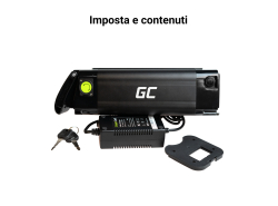 Green Cell ® Batteria per Biciclette Elettriche e-Bike 24V 10.4Ah 250Wh