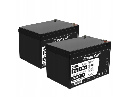 2x Green Cell® Batteria AGM 12V 14Ah accumulatore sigillata giocattoli per bambini Installazioni di allarme