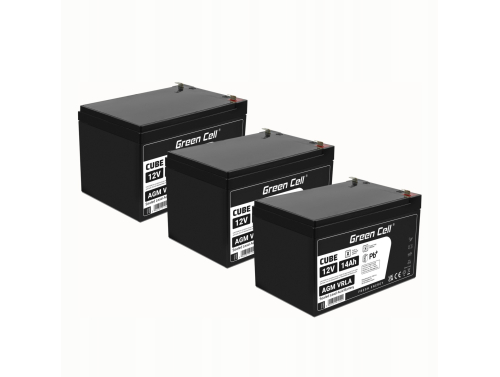 3x Green Cell® Batteria AGM 12V 14Ah accumulatore sigillata giocattoli per bambini Installazioni di allarme