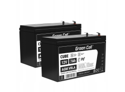 2x Batteria AGM 12V 7Ah accumulatore sigillata per UPS USV Batteria tampone Riserva la batteria