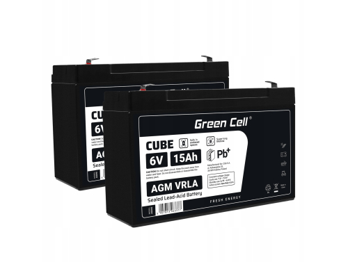 2x Batteria AGM 6V 15Ah accumulatore sigillata giocattoli per bambini Installazioni di allarme