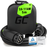Green Cell Snap Tipo 2 Cavo EV 11kW 5m per Tesla Model 3 S X Y, VW ID.3, ID.4, Ford Mach-E, Kia EV6, Peugeot e-208, Fiat 500e