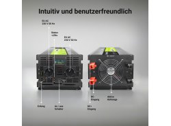 Green Cell® 500W/1000W Invertitore Onda Pura DC 12V AC 230V Convertitore di tensione