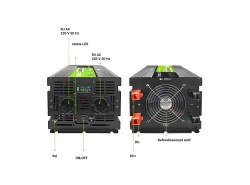 Green Cell® 500W/1000W Invertitore Onda Pura DC 12V AC 230V Convertitore di tensione