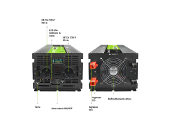 Green Cell® 500W/1000W Invertitore Onda Pura DC 12V AC 230V Convertitore di tensione