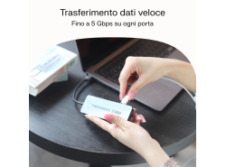 Adattatore Basic HUB Greencell USB-C 4in1 (4×USB-A 3.0) – veloce trasferimento fino a 5 Gb/s, custodia in alluminio