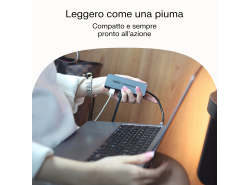 Adattatore Basic HUB Greencell USB-C 4in1 (4×USB-A 3.0) – veloce trasferimento fino a 5 Gb/s, custodia in alluminio