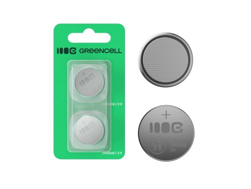 Greencell Blister 2x batteria litio CR2032 3V 220mAh pastigliale per chiavi, orologi, telecomandi, bilance