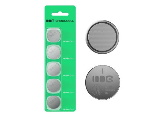 Greencell Blister 5x batteria litio CR2032 3V 220mAh guzikowa per chiave, orologio, telecomando, bilancia