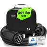 Green Cell Snap Tipo 2 Cavo EV 11kW 5m per Tesla Model 3 S X Y, VW ID.3, ID.4, Ford Mach-E, Kia EV6, Peugeot e-208, Fiat 500e