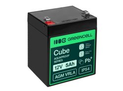 Greencell AGM VRLA 12V 5Ah batteria senza manutenzione per cassa, giocattoli, telecamera (91x70x102mm)