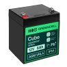 Greencell AGM VRLA 12V 5Ah batteria senza manutenzione per cassa, giocattoli, telecamera (91x70x102mm)