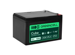 Greencell AGM VRLA 12V 12Ah accumulatore senza manutenzione per registratore di cassa, giocattoli, telecamere (151x98.5x95mm)