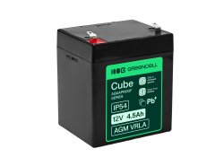 Greencell AGM VRLA 12V 4.5Ah batteria senza manutenzione per registratori di cassa, giocattoli, telecamere (90x70x106mm)
