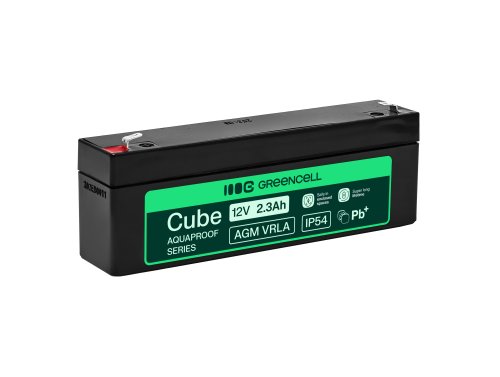 Greencell AGM VRLA 12V 2.5Ah senza manutenzione batteria per cassa fiscale, giocattoli, telecamere (178x36x66mm)