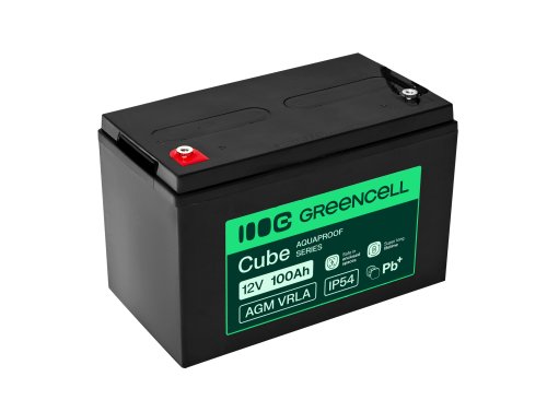 Greencell AGM VRLA 12V 100Ah senza manutenzione batteria per alimentatore UPS, bilancia, camper (332x175x220mm)