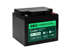 Greencell AGM VRLA 12V 50Ah batteria senza manutenzione per alimentatore UPS, bilancia, camper (197x166x170mm)