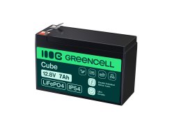 Green Cell CUBE LiFePO4 Batteria 7Ah 12.8V 89.6Wh LFP al litio 12V per UPS, Giocattolo allarme, CCTV Telecomunicazioni