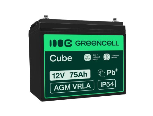 Green Cell® Batteria AGM 12V 75Ah accumulatore sigillata fotovoltaico Barca sedia a rotelle Solari Camper