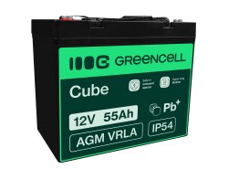 Green Cell® Batteria AGM 12V 55Ah accumulatore sigillata falciatrice Scooter Peschereccio Trattorino