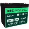 Green Cell® Batteria AGM 12V 55Ah accumulatore sigillata falciatrice Scooter Peschereccio Trattorino
