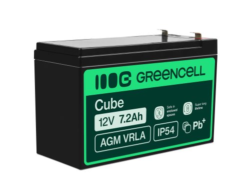 Green Cell® Batteria AGM 12V 7.2Ah accumulatore sigillata giocattoli per bambini Installazioni di allarme