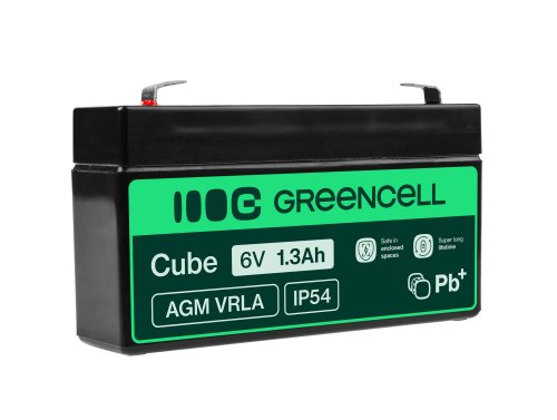 Green Cell® Batteria AGM 6V 1.3Ah accumulatore sigillata giocattoli per bambini Installazioni di allarme