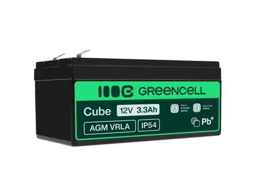 Green Cell® Batteria AGM 12V 3.3Ah accumulatore sigillata giocattoli per bambini Installazioni di allarme
