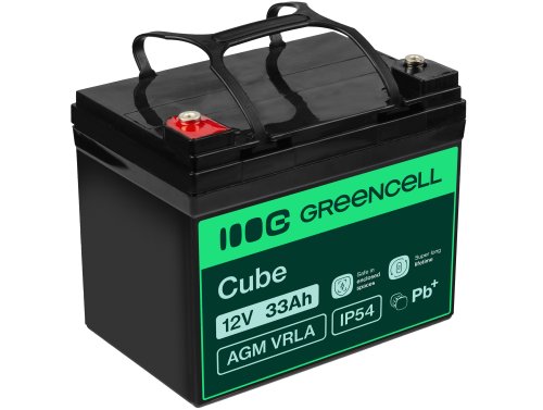Green Cell® Batteria AGM 12V 33Ah accumulatore sigillata falciatrice Scooter Peschereccio Trattorino