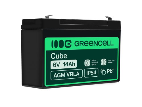 Green Cell® Batteria AGM 6V 14Ah accumulatore sigillata giocattoli per bambini Installazioni di allarme