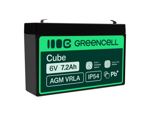 Green Cell® Batteria AGM 6V 7.2Ah accumulatore sigillata giocattoli per bambini Installazioni di allarme