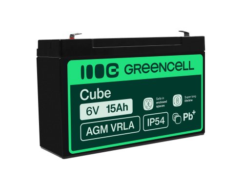 Green Cell® Batteria AGM 6V 15Ah accumulatore sigillata giocattoli per bambini Installazioni di allarme