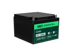 Green Cell® Batteria AGM 12V 28Ah accumulatore sigillata falciatrice Scooter Peschereccio Trattorino