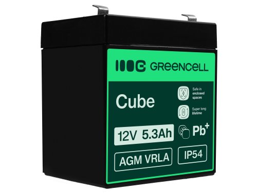 Green Cell® Batteria AGM 12V 5.3Ah accumulatore sigillata giocattoli per bambini Installazioni di allarme