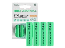 4x Batterie Ricaricabili AA R6 2600mAh Ni-MH Pile Green Cell