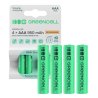 4x Batterie Ricaricabili AAA R3 950mAh Ni-MH Pile Green Cell