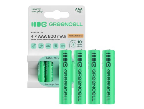 4x Batterie Ricaricabili AAA R3 800mAh Ni-MH Pile Green Cell