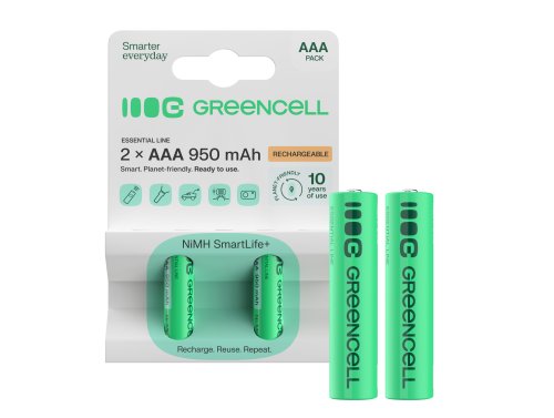 2x Batterie Ricaricabili AAA R3 950mAh Ni-MH Pile Green Cell