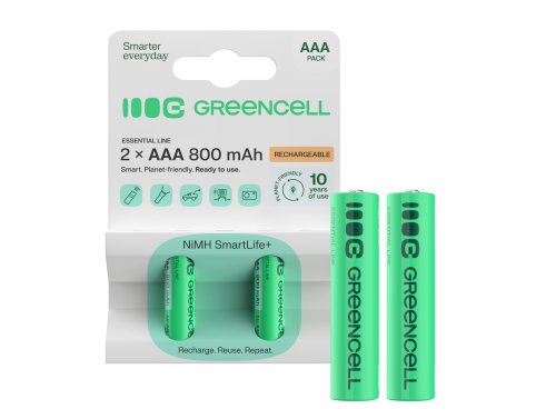 2x Batterie Ricaricabili AAA R3 800mAh Ni-MH Pile Green Cell